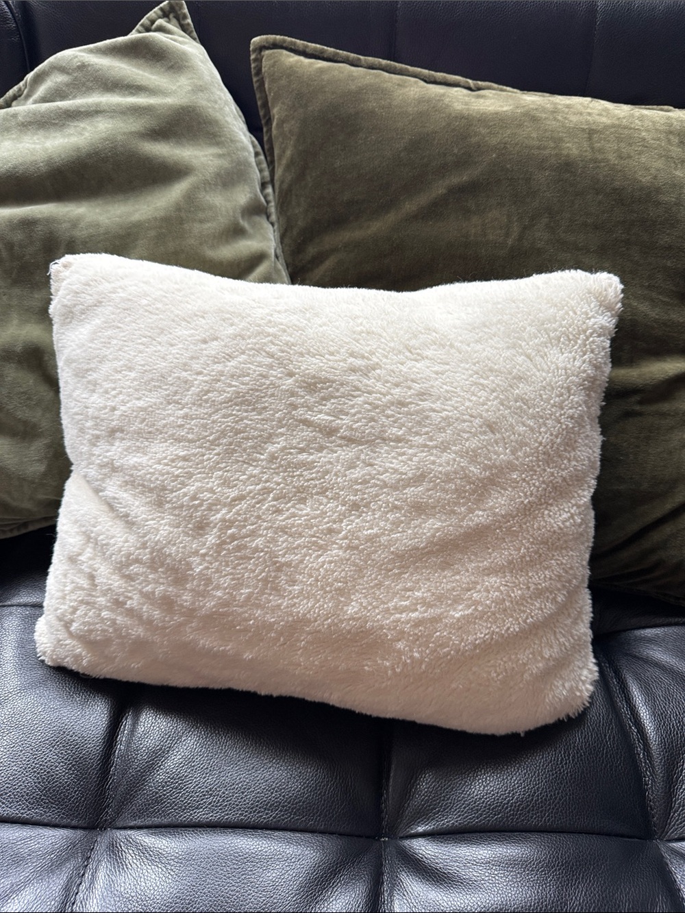 Small Plush Pier 1 Cream Throw Pillow